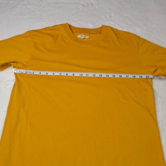 Madewell T-Shirt Dress Sz M Crew Neck Cotton Minimalist Neutral Basics Mustard - Picture 9 of 13